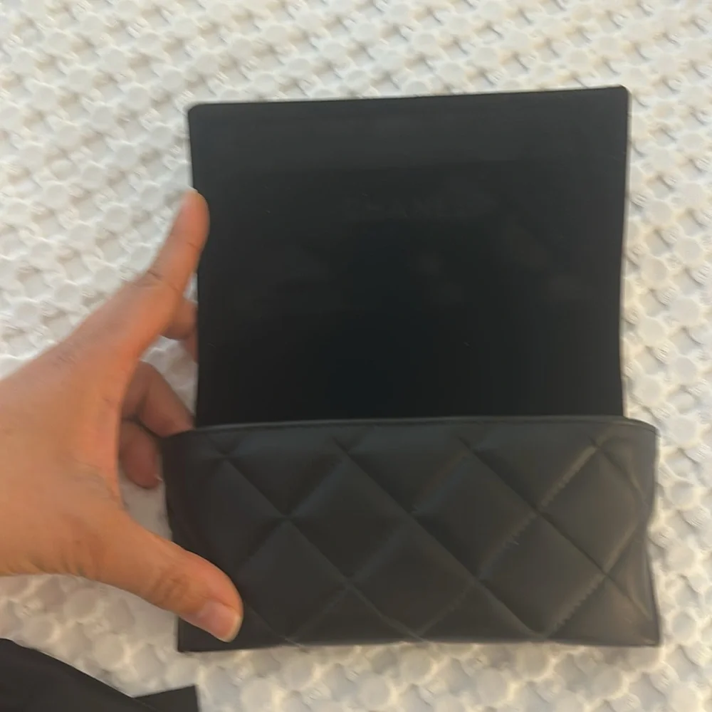 CHANEL  Lambskin Leather Sunglasses Case.